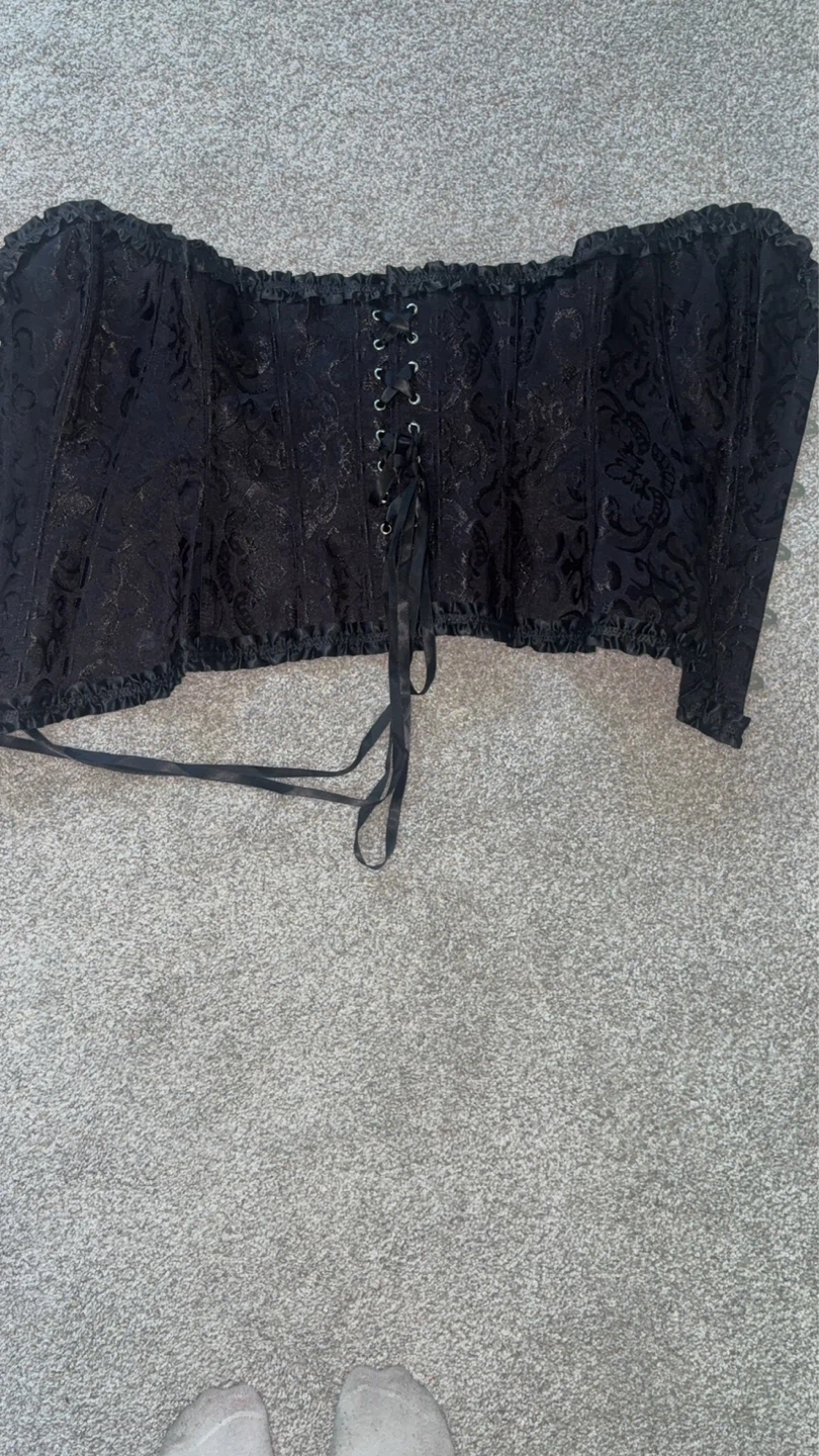 Black Corset with Lace-Up Front