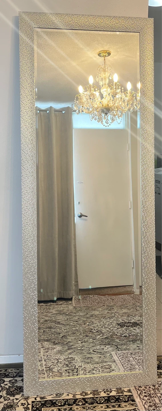 Large Luxury Full-Length Champagne Gold Mirror – Textured Frame