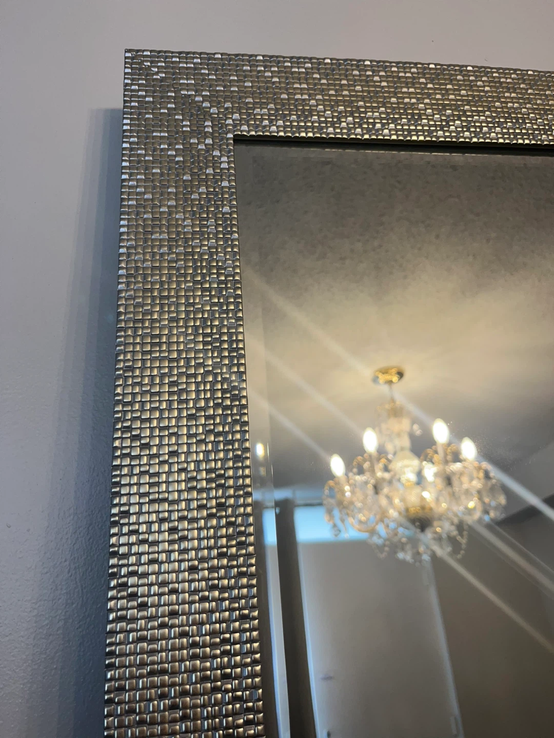 Large Luxury Full-Length Champagne Gold Mirror – Textured Frame - photo 3