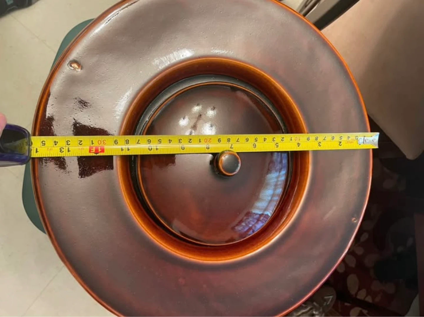 Large Ceramic Pot with Lid with full can of burner fuel - photo 2