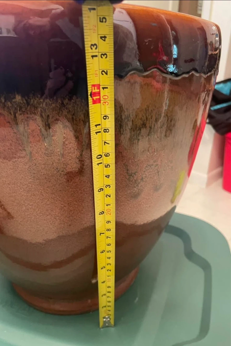 Large Ceramic Pot with Lid with full can of burner fuel - photo 3
