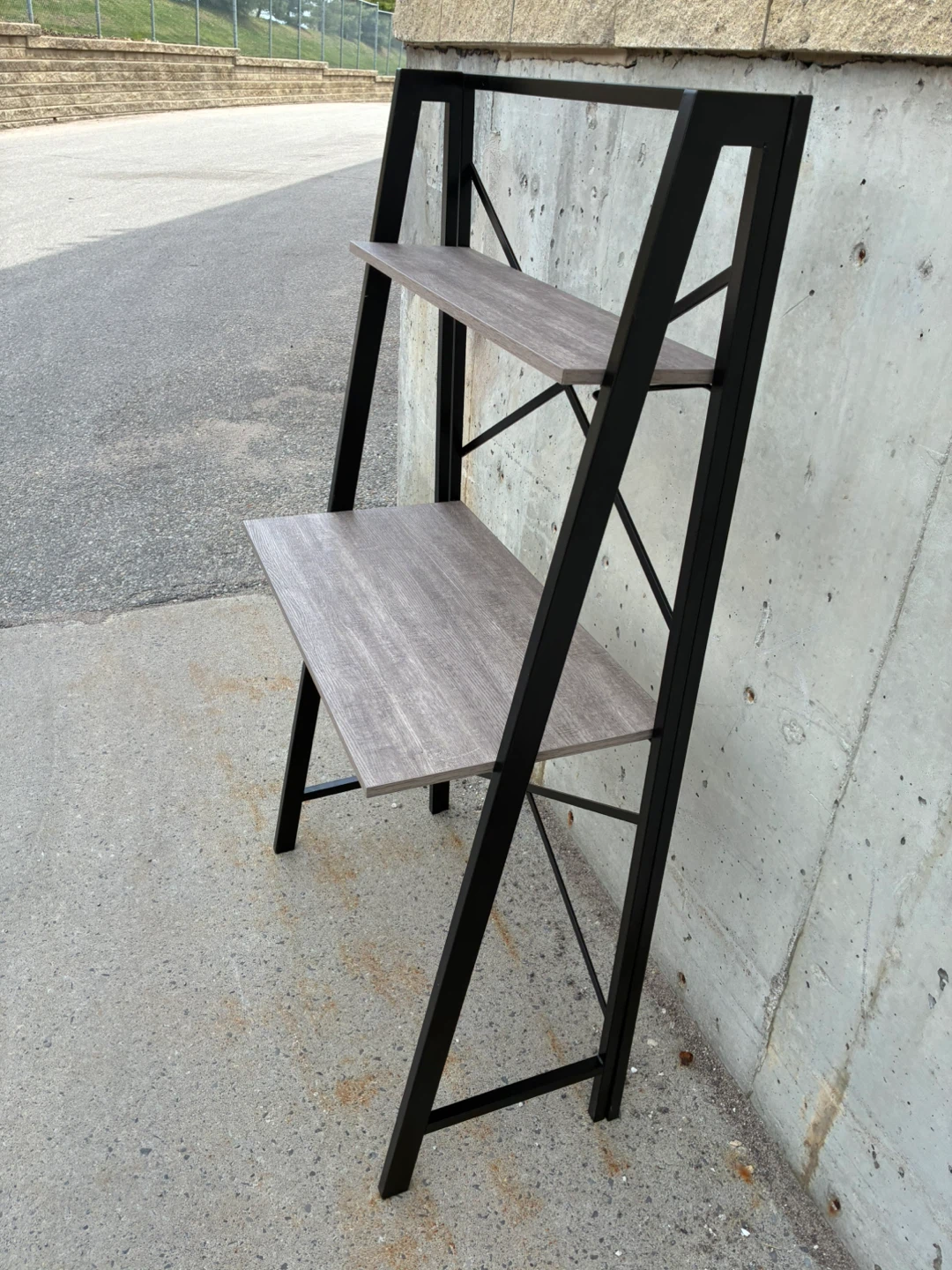 Foldable Ladder Desk with Shelves
