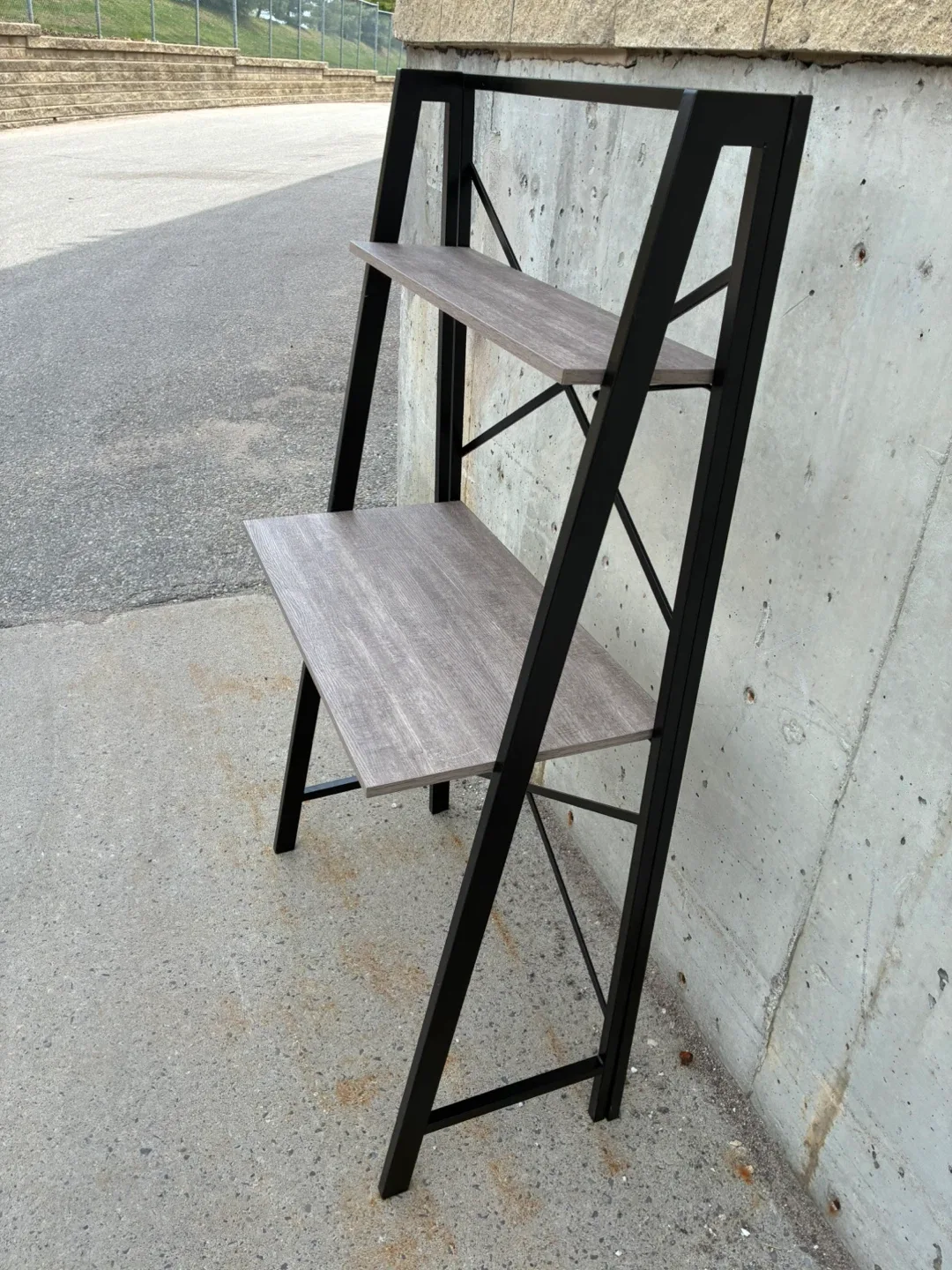 Foldable Ladder Desk with Shelves