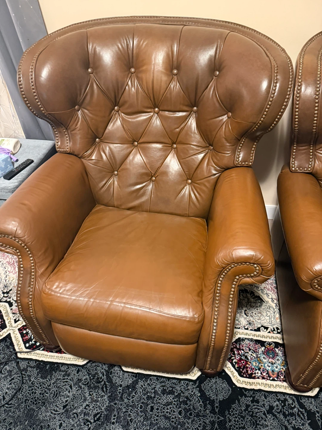 Antique Tufted Accent Chairs (Pair) - photo 3
