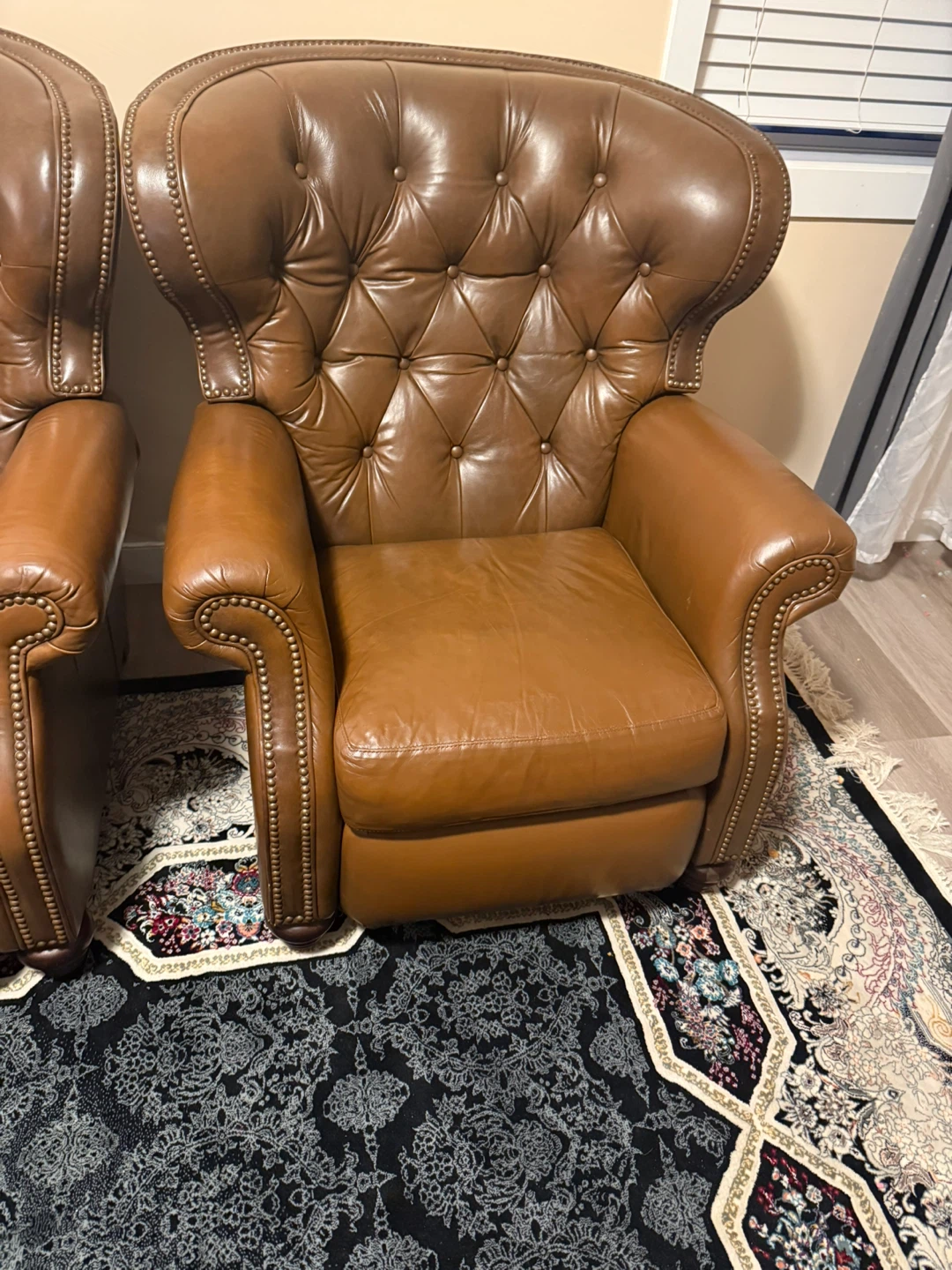 Antique Tufted Accent Chairs (Pair) - photo 2