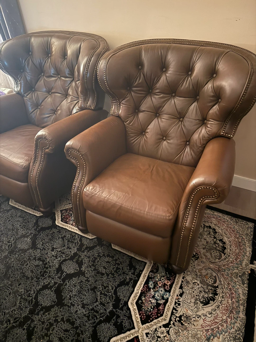 Antique Tufted Accent Chairs (Pair) - photo 4