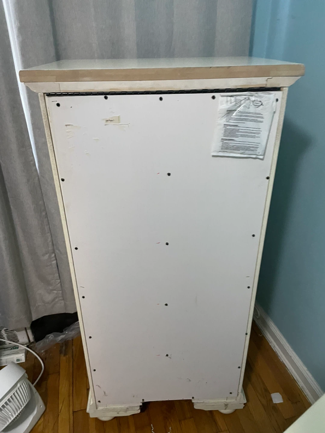 Cream 5-Drawer Tall Dresser with Mirror - photo 3