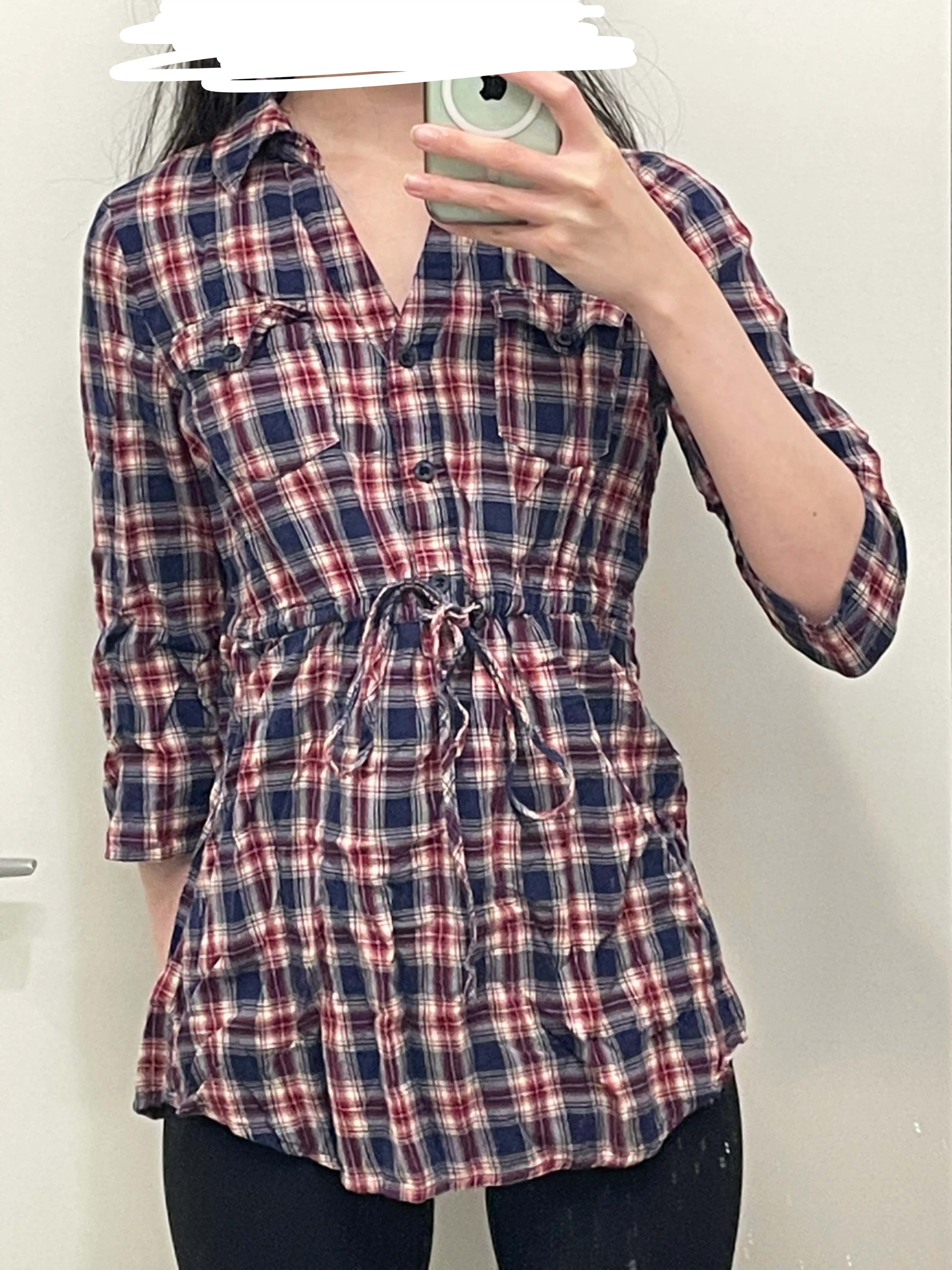 Women's Plaid Flannel Shirt Dress - Size S/M - photo 3