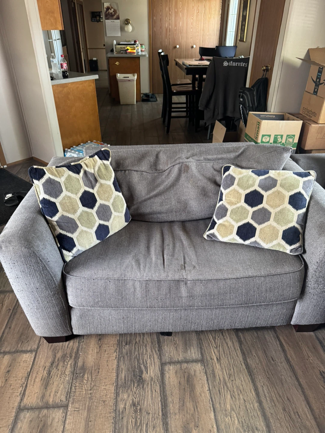 Gray Couch with Decorative Pillows