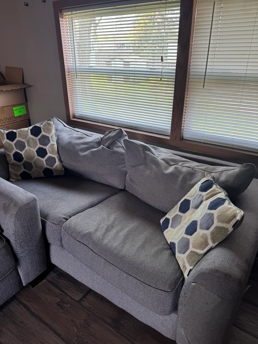 Gray Couch with Decorative Pillows - photo 3