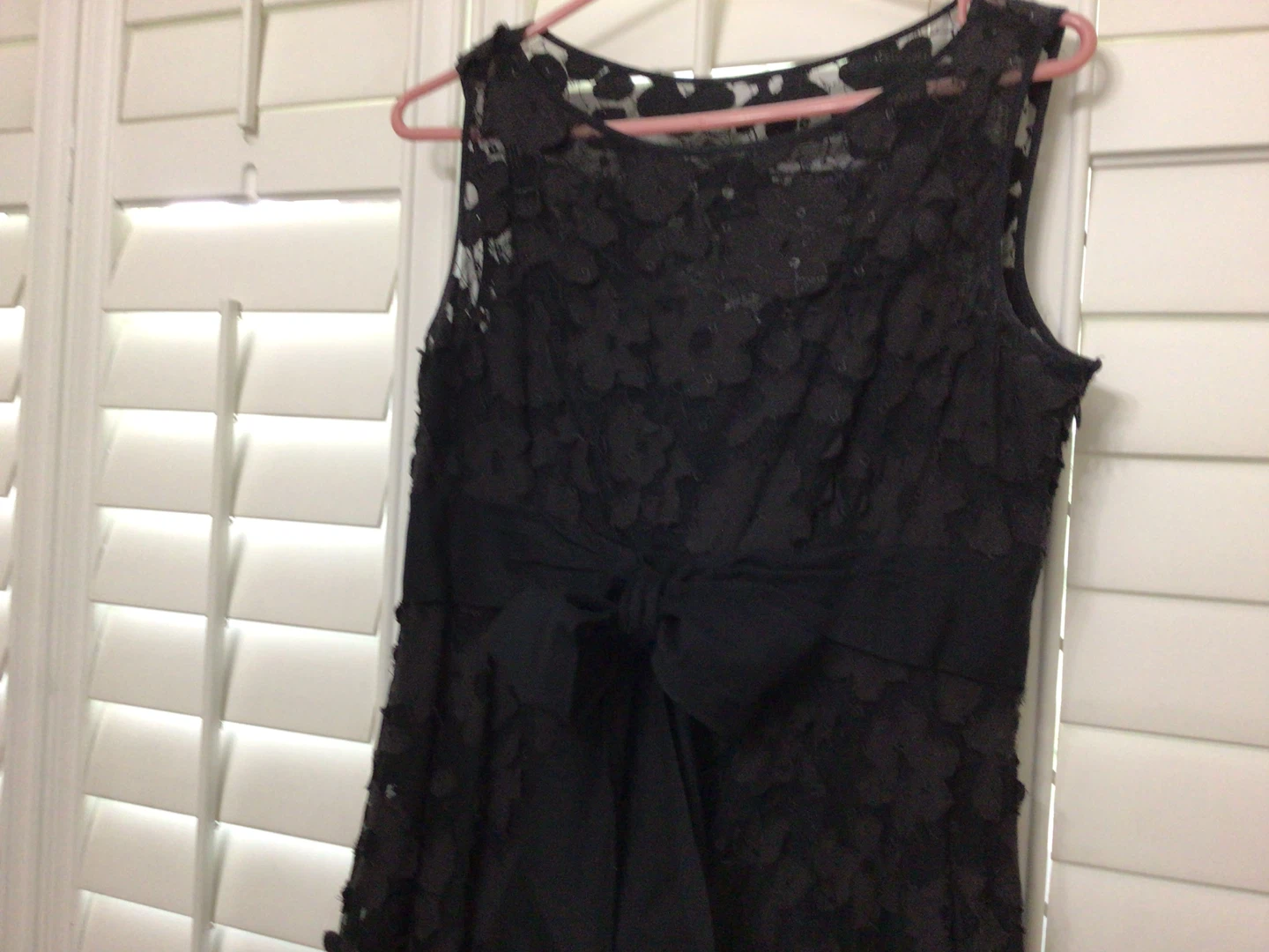 Black Lace Dress with Bow Belt - photo 4