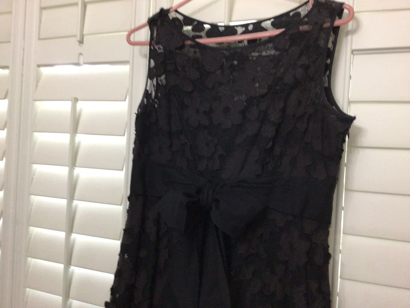 Black Lace Dress with Bow Belt - photo 4