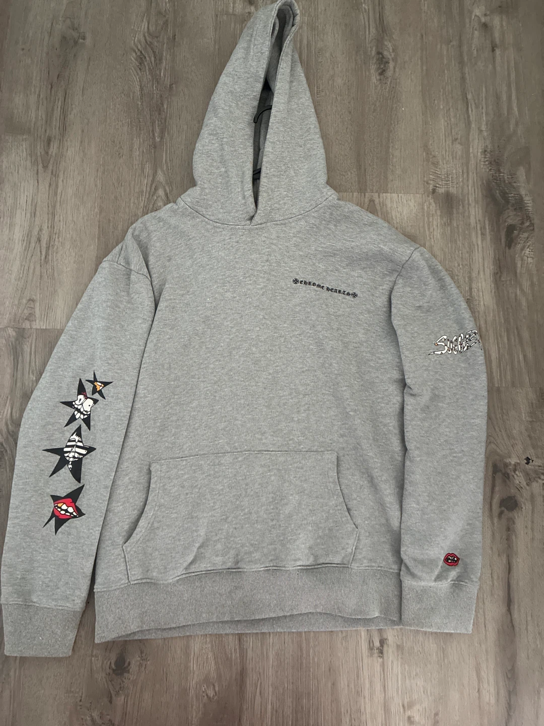 Chrome Hearts Grey Hoodie with Graphic Print