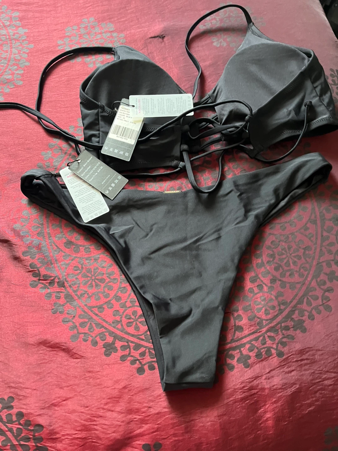 Relleciga Black String Bikini Set size Large/ X -Large - photo 4