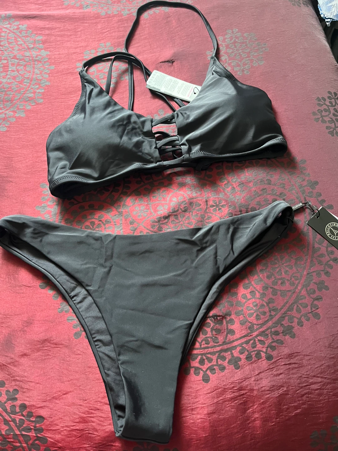 Relleciga Black String Bikini Set size Large/ X -Large - photo 2