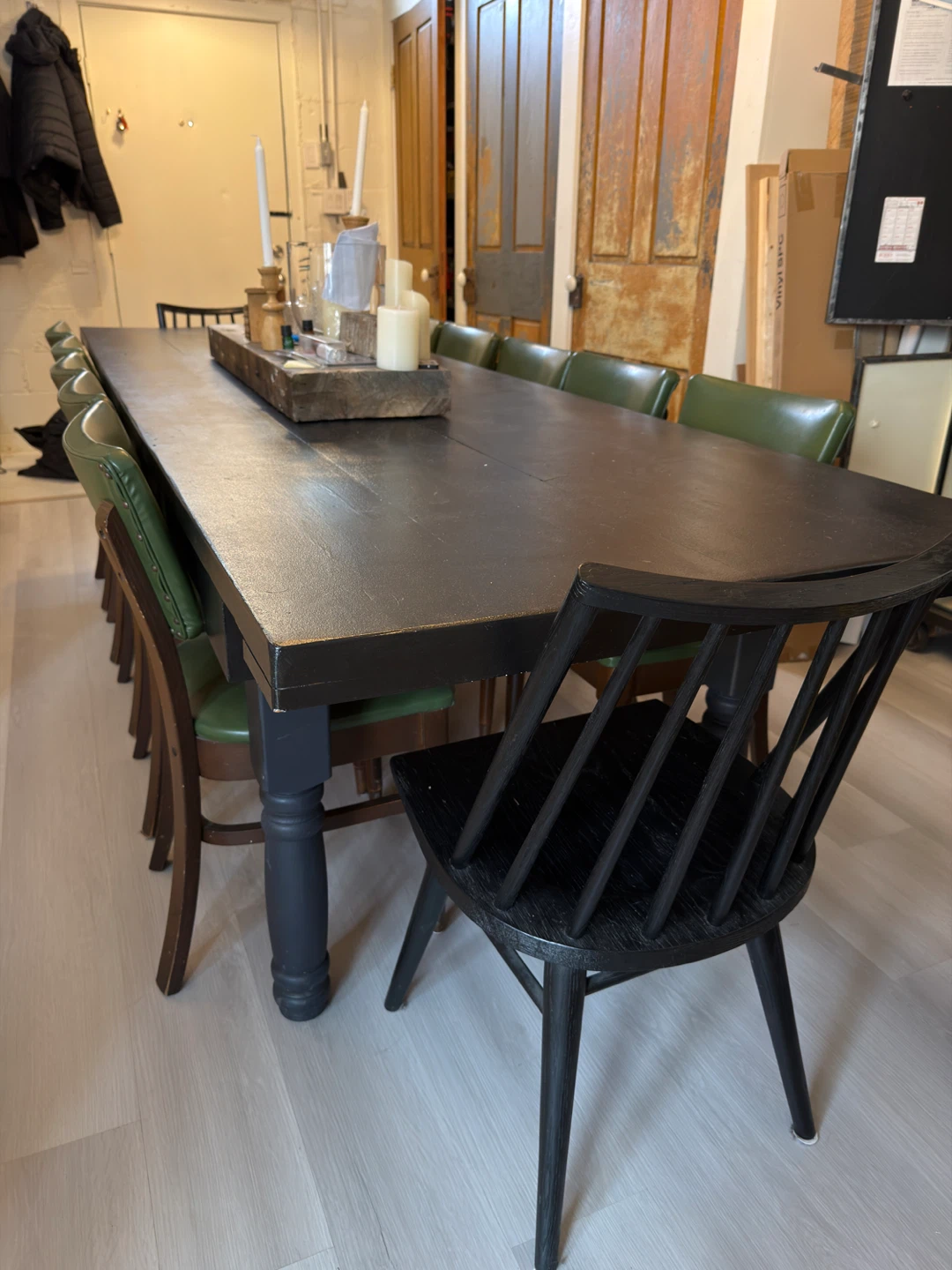 Long Black Dining Table with 10 Chairs - photo 3