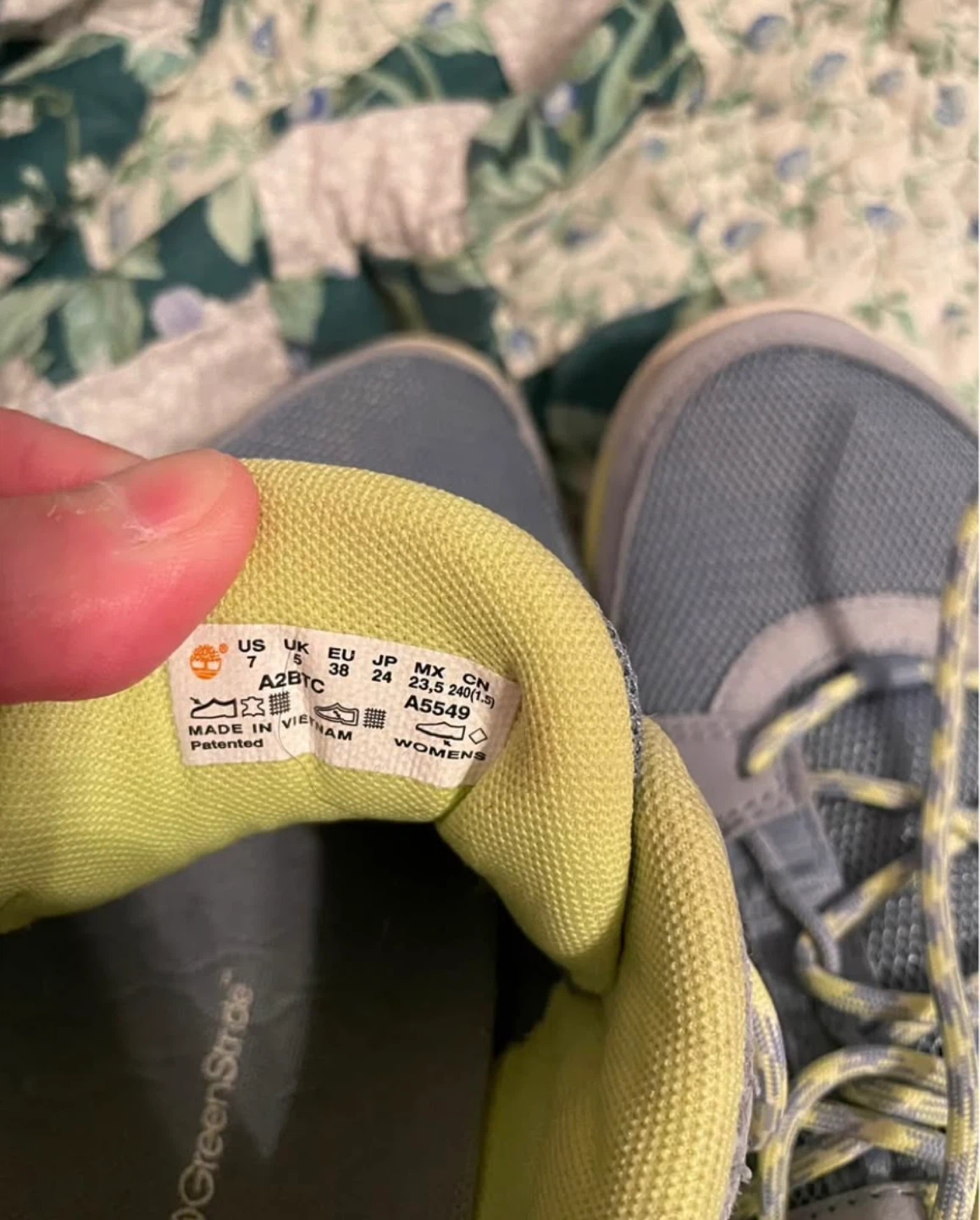 Timberland Women's Grey/Yellow Athletic Shoes Size 7 - photo 3