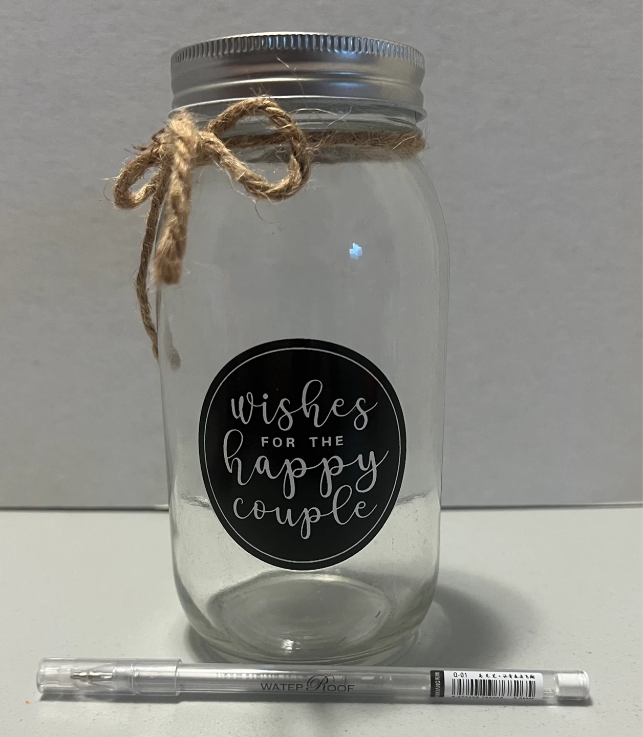 Farmhouse “Wishes for the Happy Couple” Mason Jar - photo 5