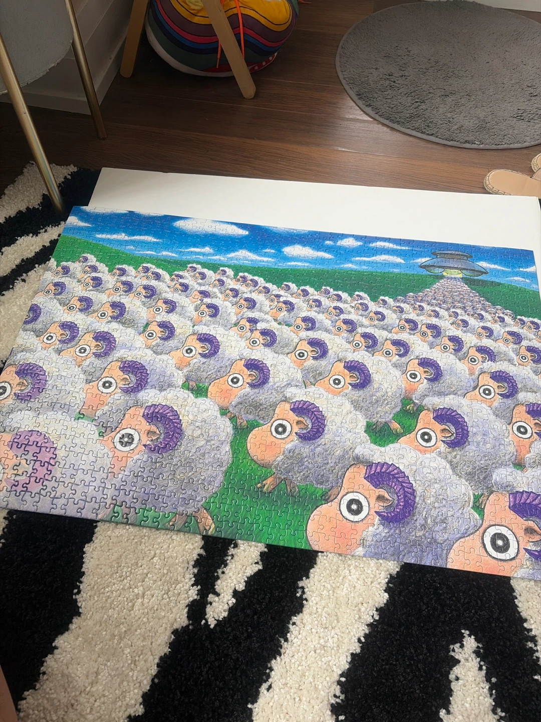 UFO Abduction Sheep Puzzle/Art