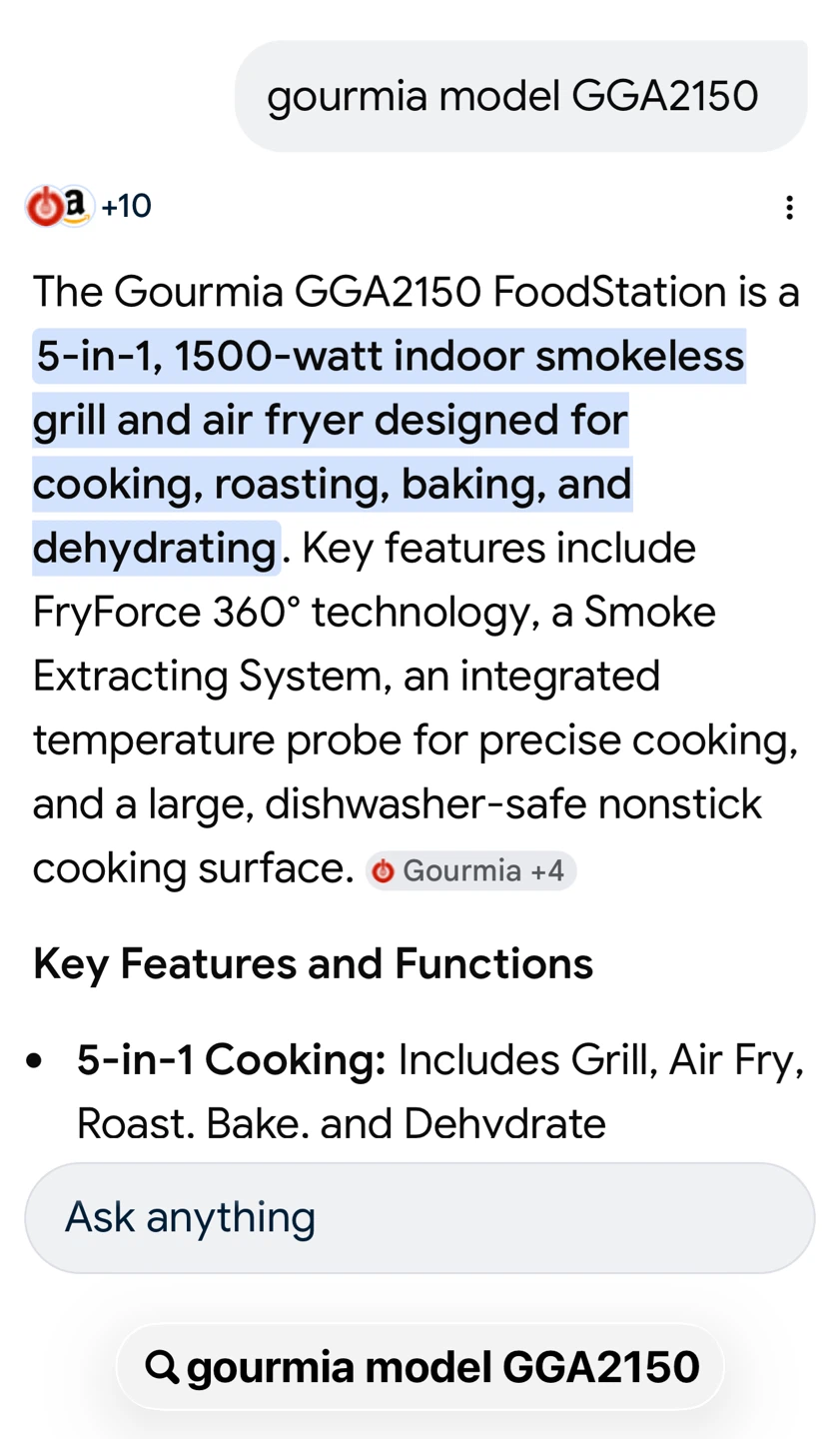Gourmia 5-in-1 FoodStation Grill and Air Fryer - photo 3