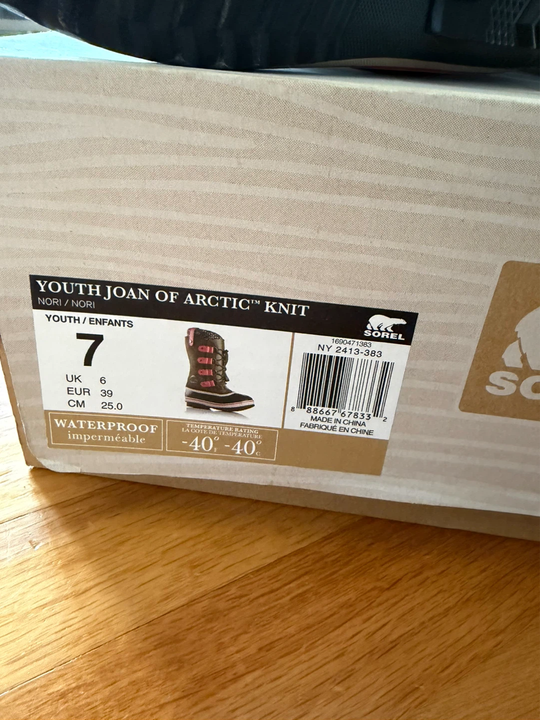 Sorel Youth Joan of Arctic Knit Waterproof Winter Boots Size 7 - photo 4