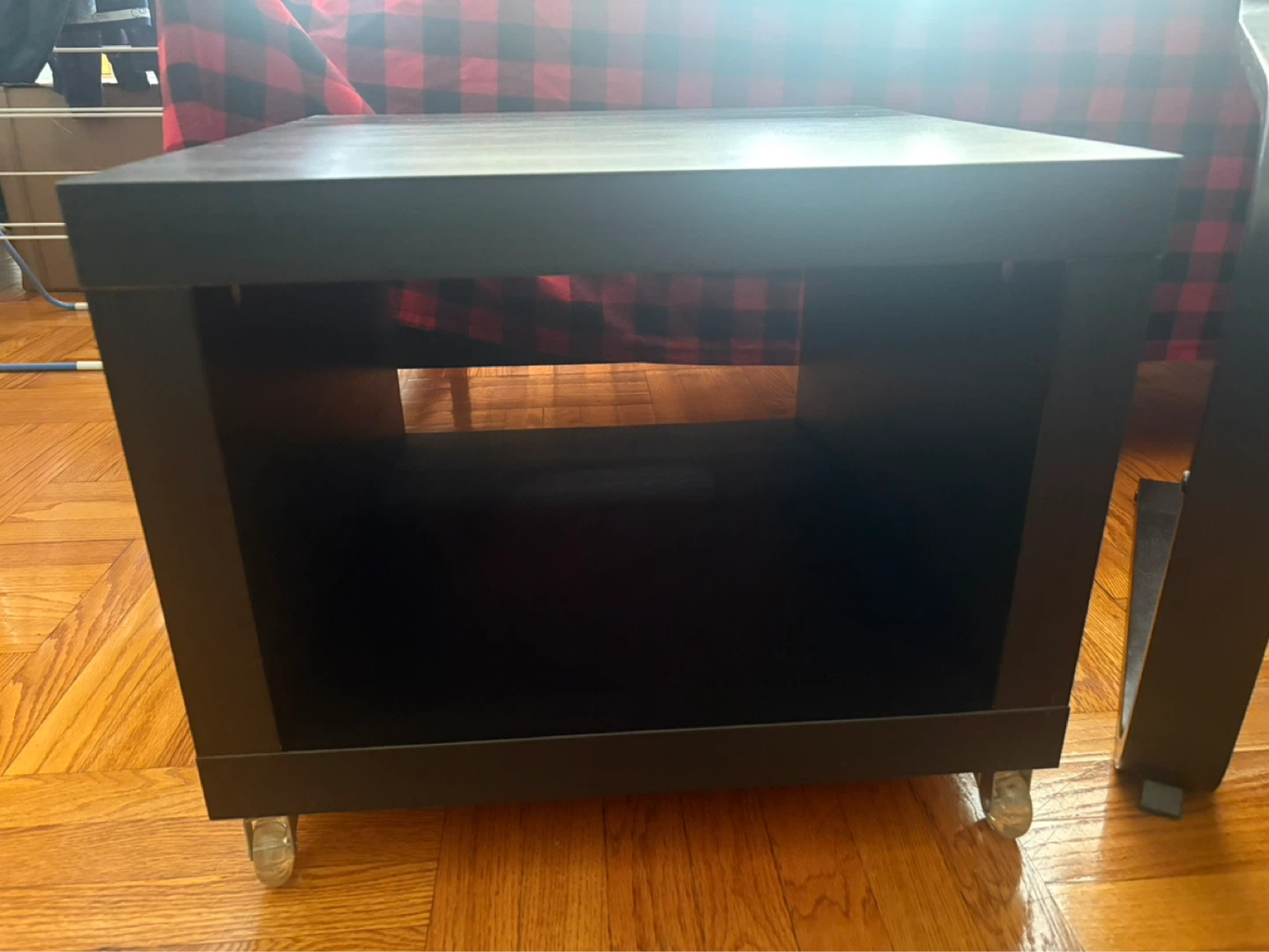 IKEA LACK dark brown side table - on wheels - photo 2