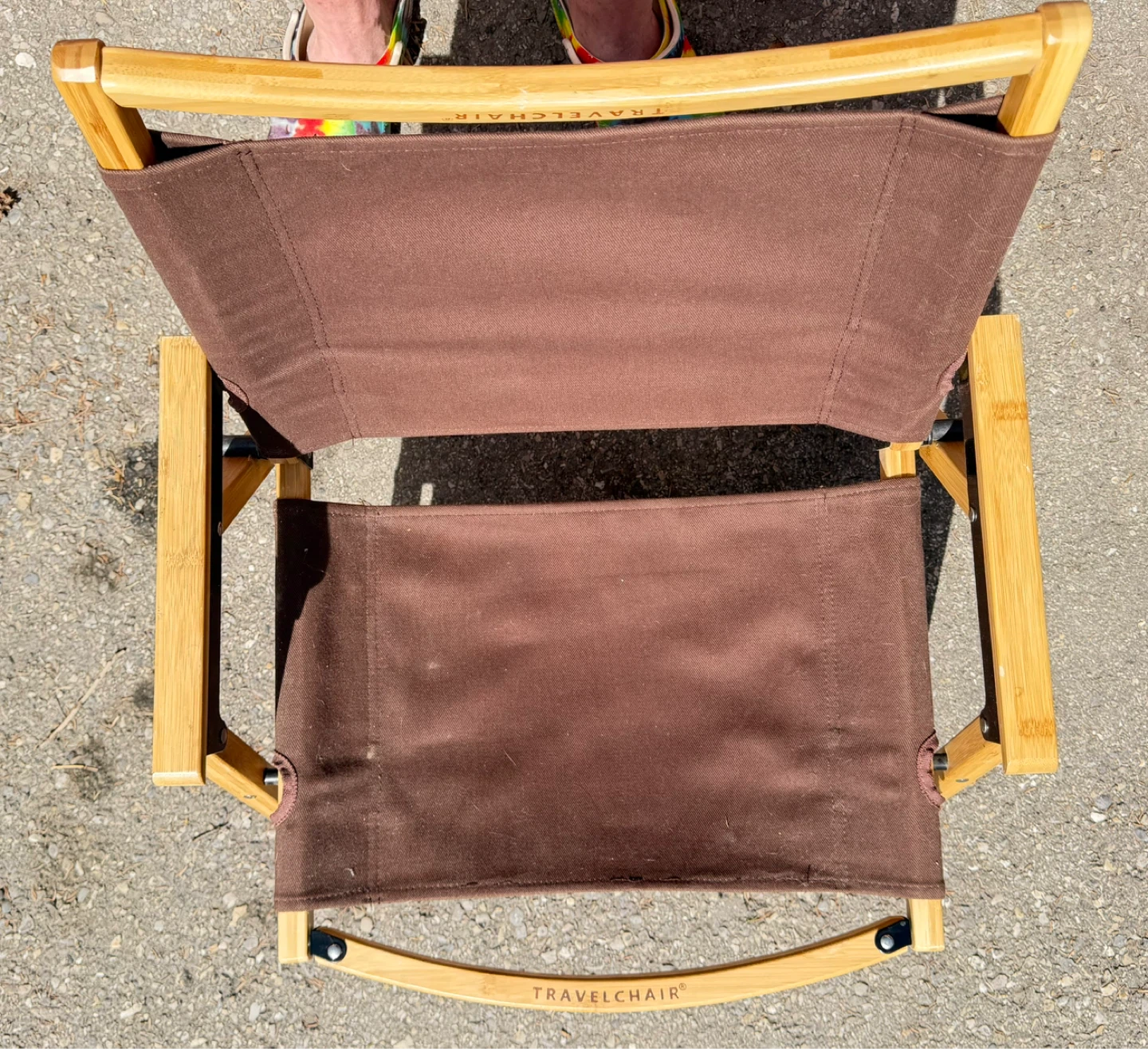 TravelChair Brown Fabric Camping Chair with Bamboo Frame