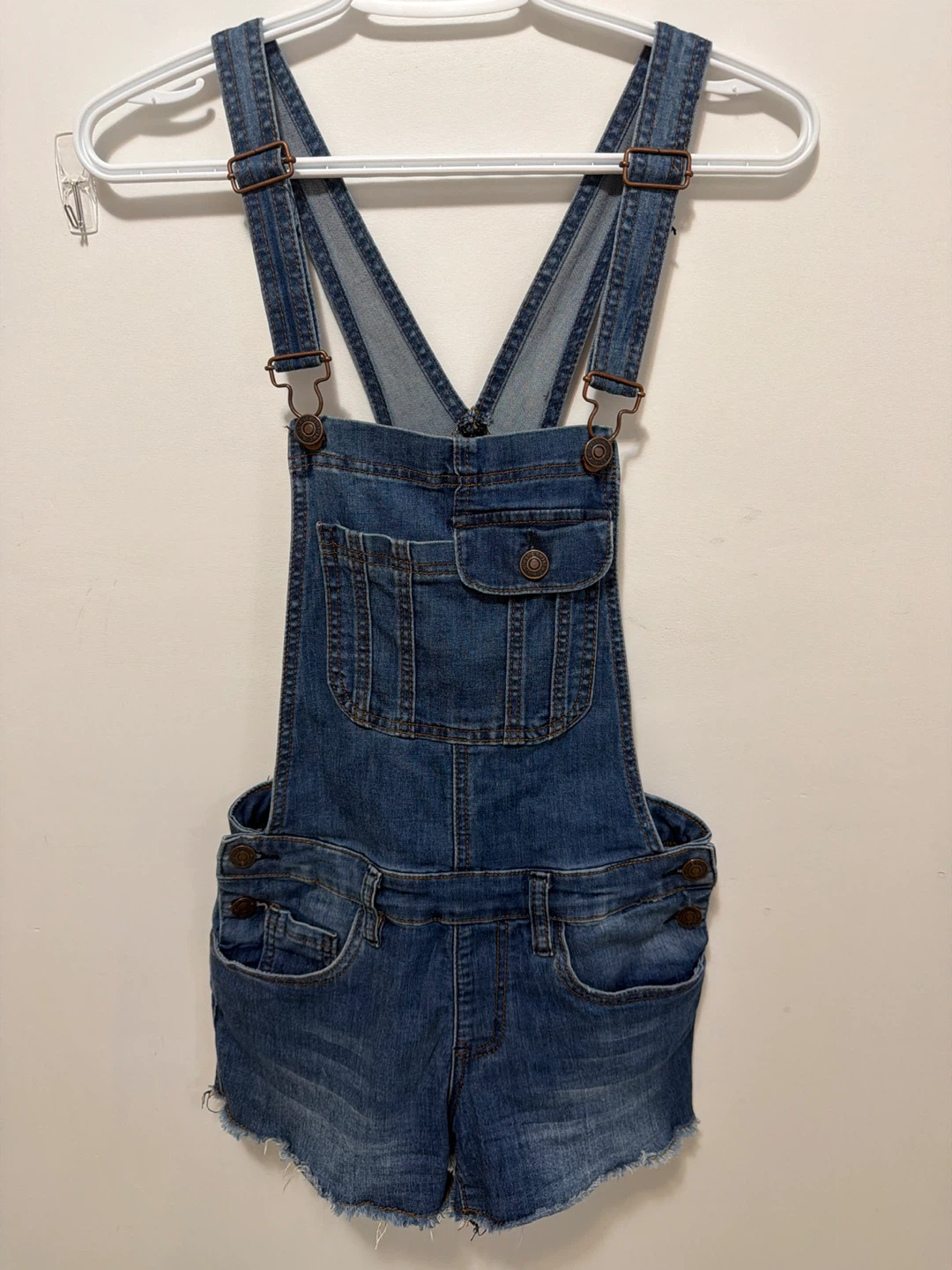 Eighty Two Denim Jean Overalls Shorts
