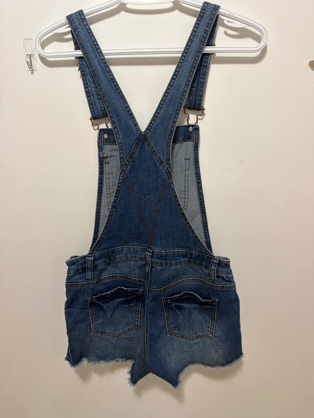 Eighty Two Denim Jean Overalls Shorts - photo 4