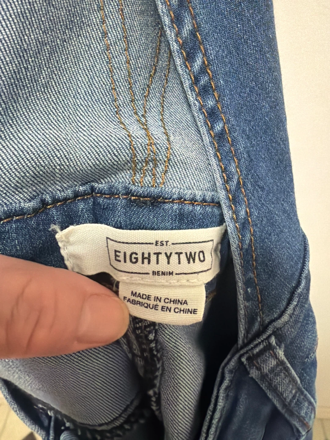 Eighty Two Denim Jean Overalls Shorts - photo 5