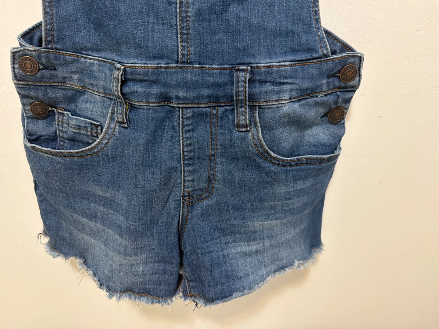 Eighty Two Denim Jean Overalls Shorts - photo 3
