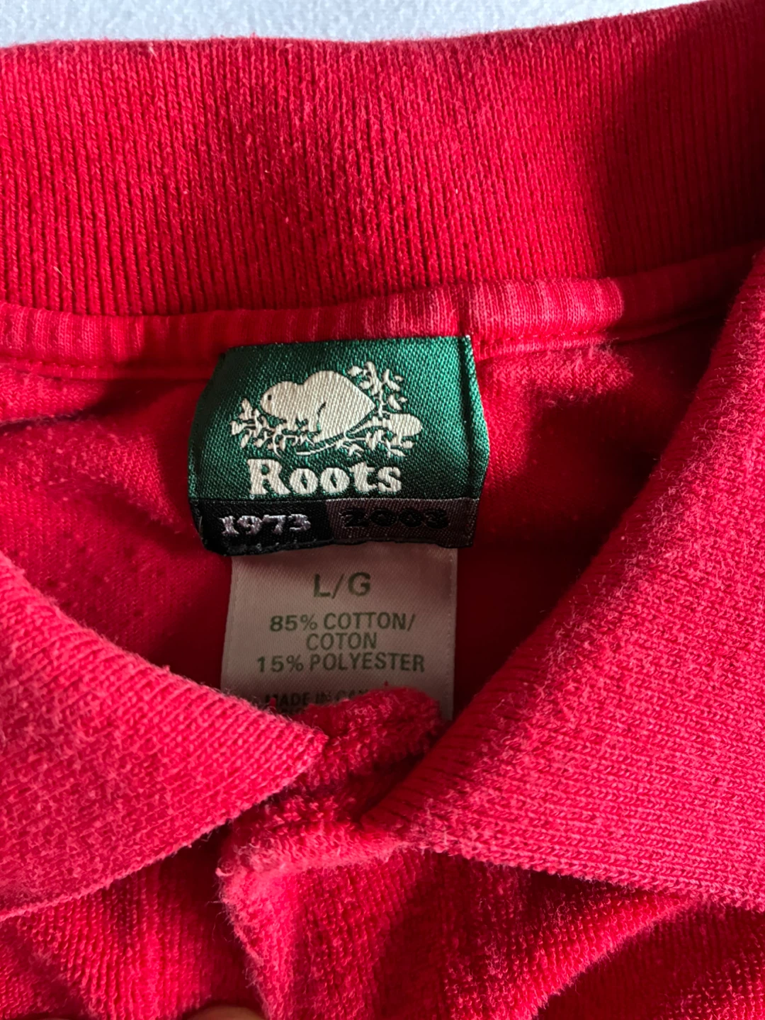 ROOTS vintage polo shirt T-shirt red terry cloth R letter logo - photo 5