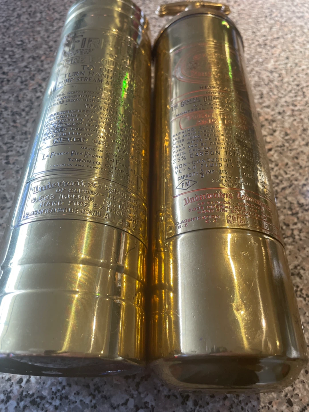 2 model A automotive brass fire extinguishers , blow torch. - photo 3