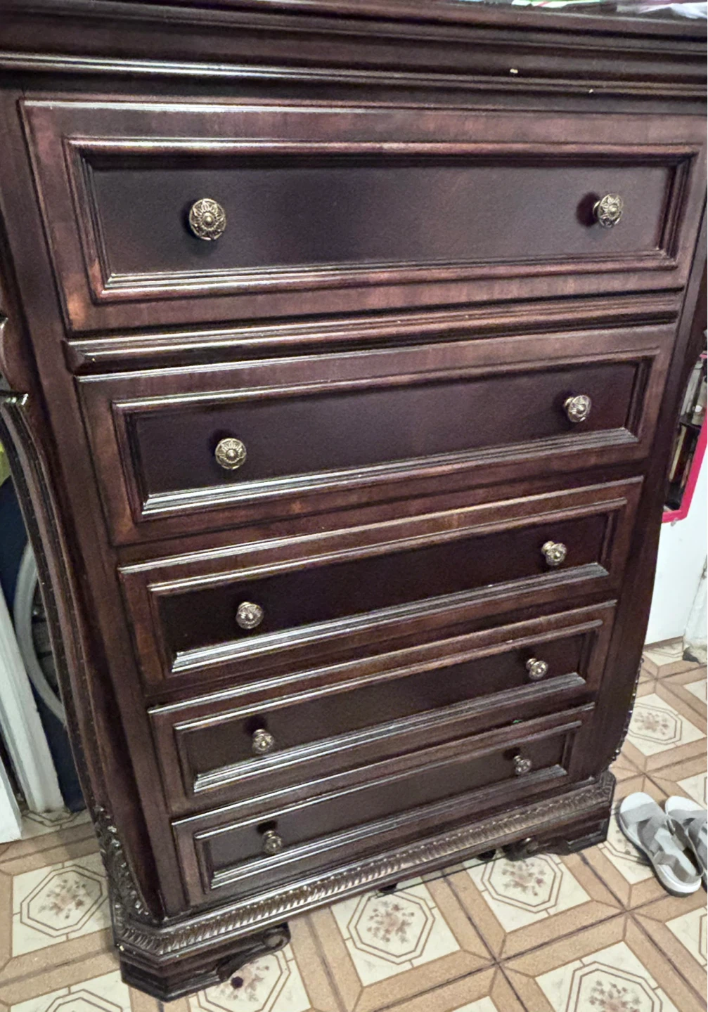 Dark Wood Dresser with Mirror - photo 2