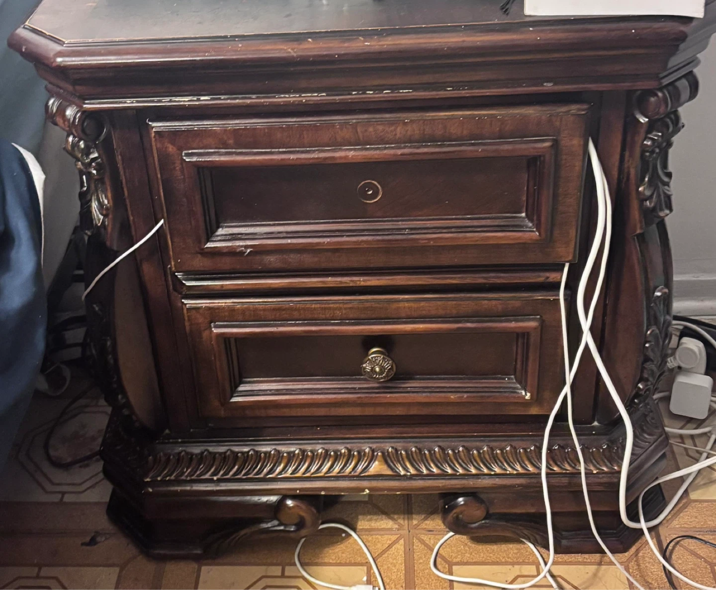 Dark Wood Dresser with Mirror - photo 4