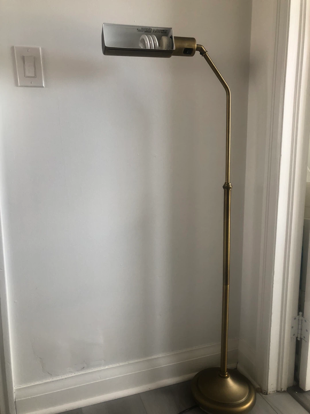 Vintage Adjustable Brass Floor Lamp - photo 2