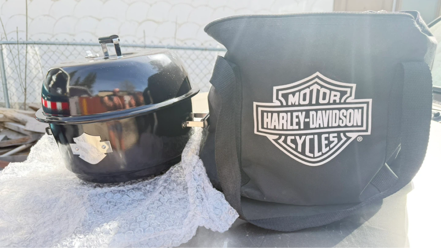 Harley Davidson Portable Charcoal BBQ Grill Bag Tailgate Cooker