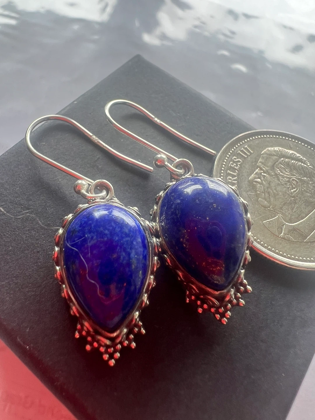 925 silver Lapis Lazuli earrings - photo 3