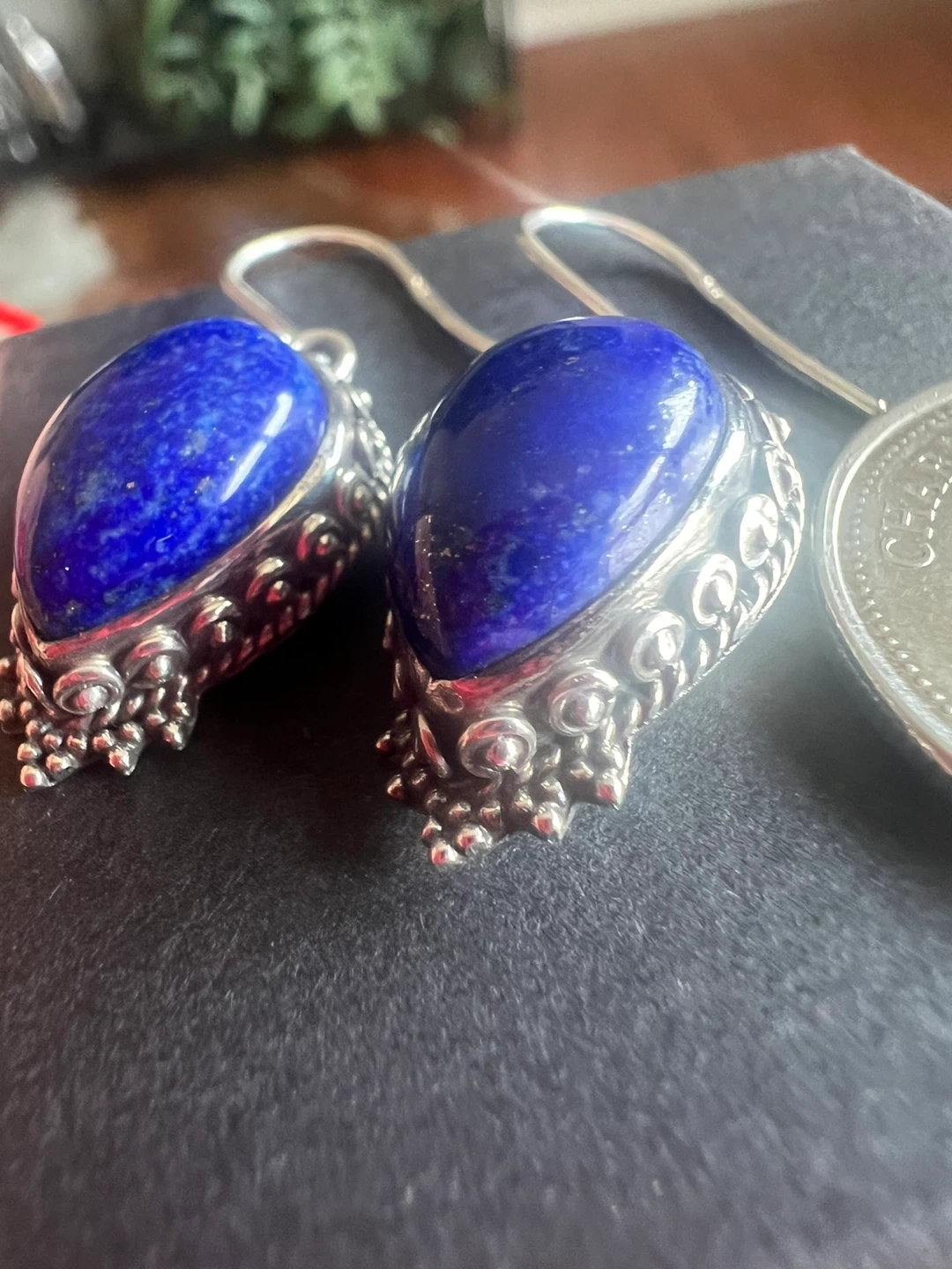 925 silver Lapis Lazuli earrings - photo 4