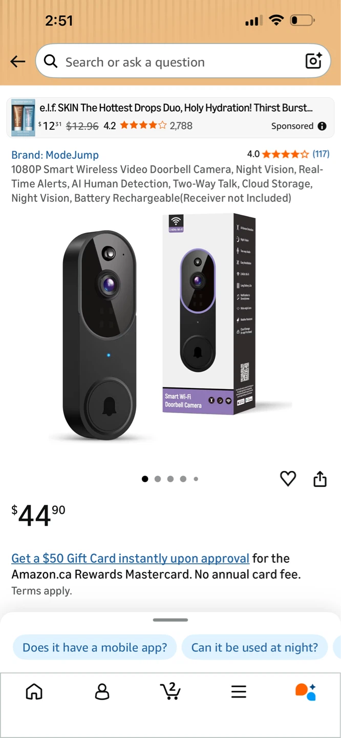 ModeJump Smart Wi-Fi Video Doorbell Camera - photo 2