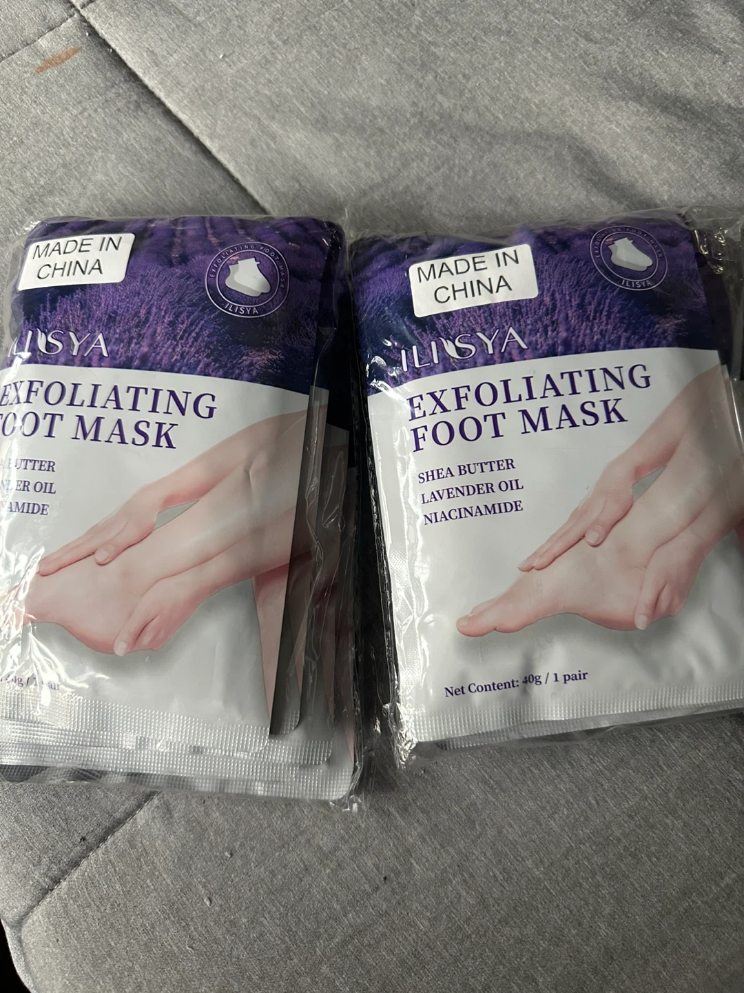 ILYSYA Exfoliating Foot Mask - Lavender, Shea Butter - 5 Pack - photo 2