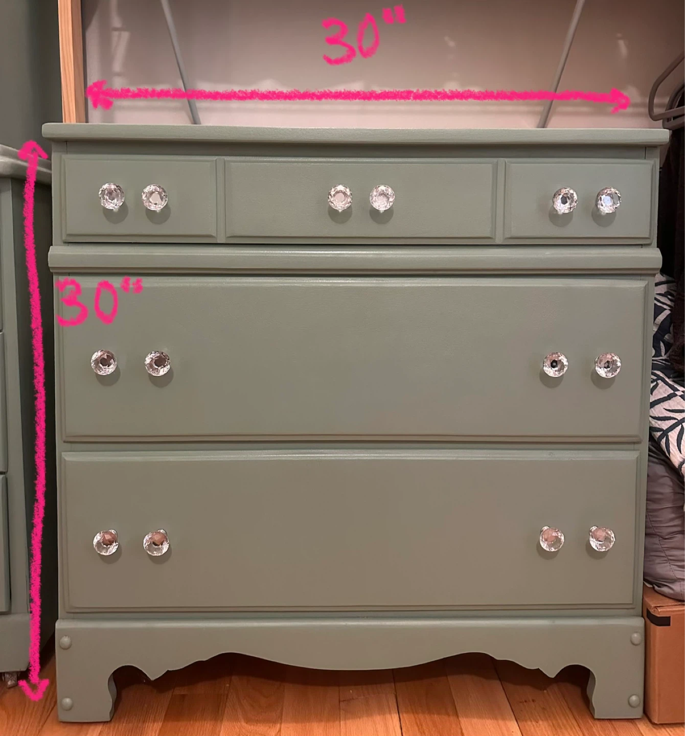 Handmade wooden dresser set - teal/sage green - photo 2