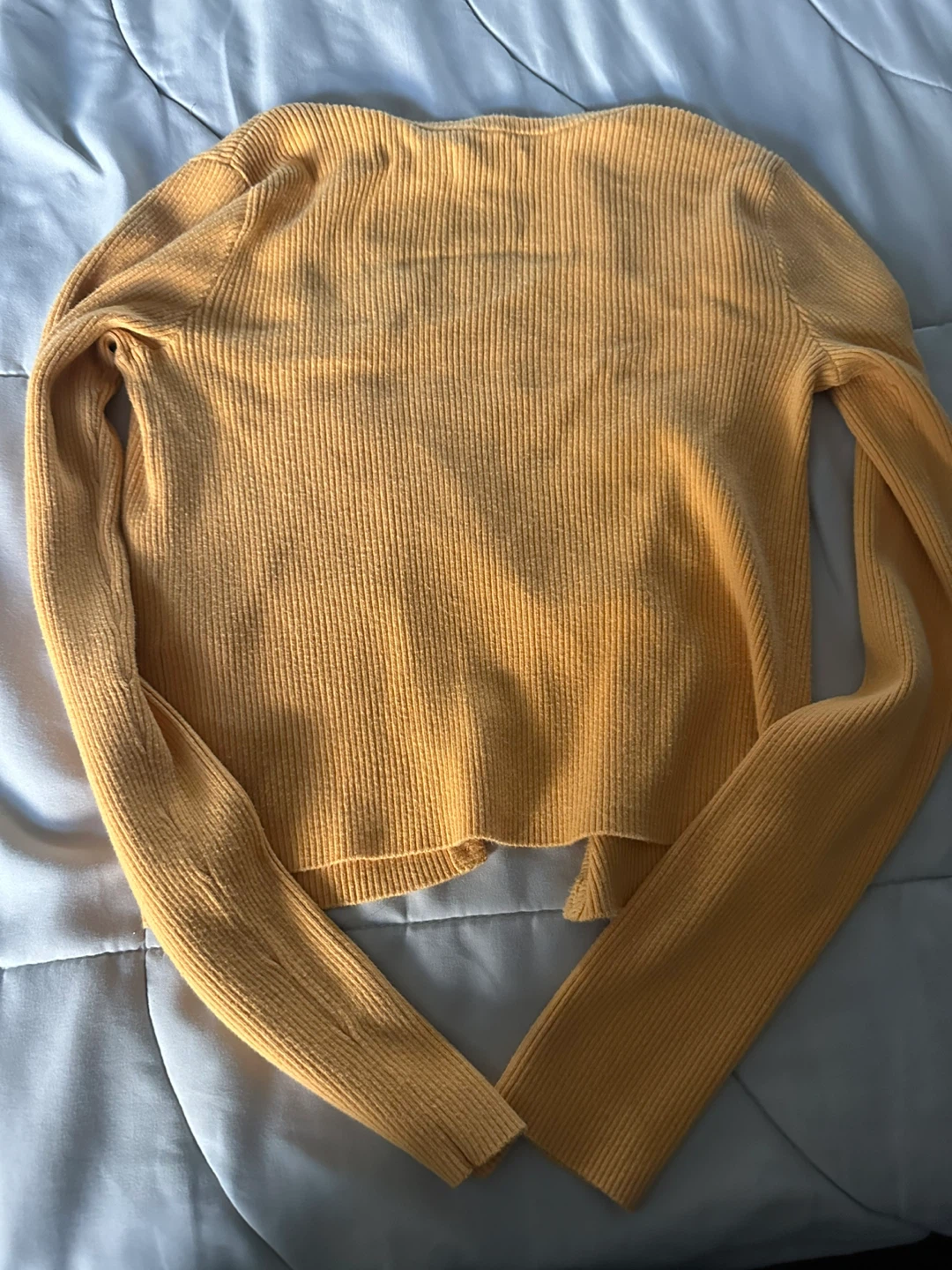 Hollister Yellow Ribbed Button-Up Cardigan Sweater Size S - photo 2