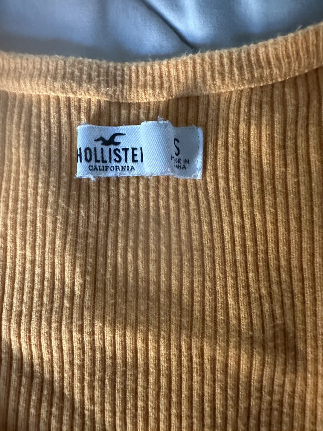 Hollister Yellow Ribbed Button-Up Cardigan Sweater Size S - photo 3