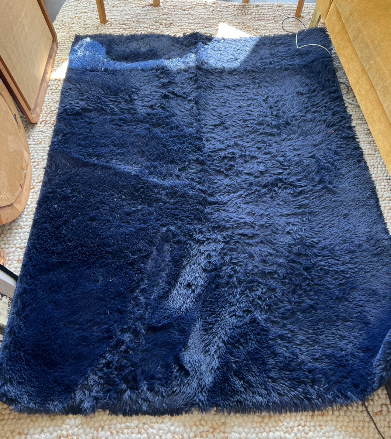 Navy Blue Shaggy Rug