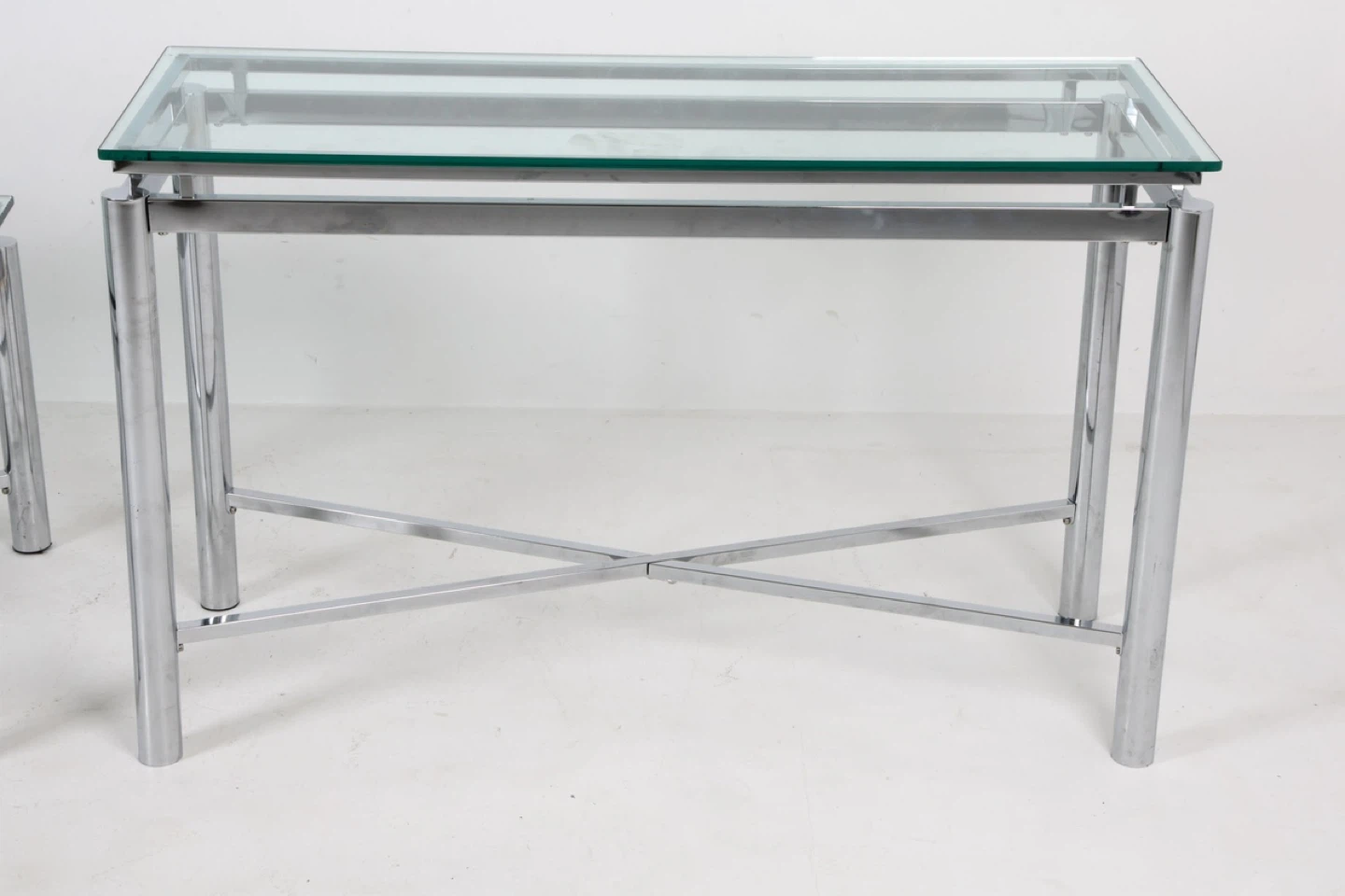 Glass and Chrome Coffee Table and Console Table Set - photo 5