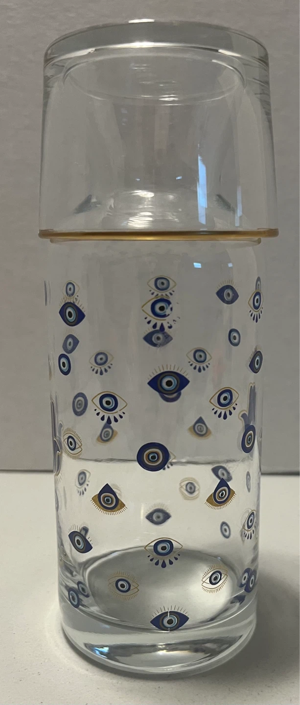 Evil Eye Glass Carafe & Drinking Glass Set - photo 2