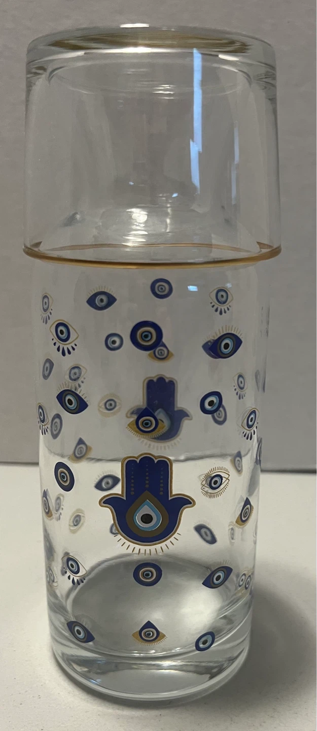 Evil Eye Glass Carafe & Drinking Glass Set