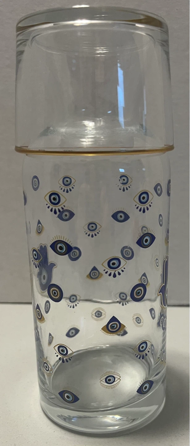 Evil Eye Glass Carafe & Drinking Glass Set - photo 3