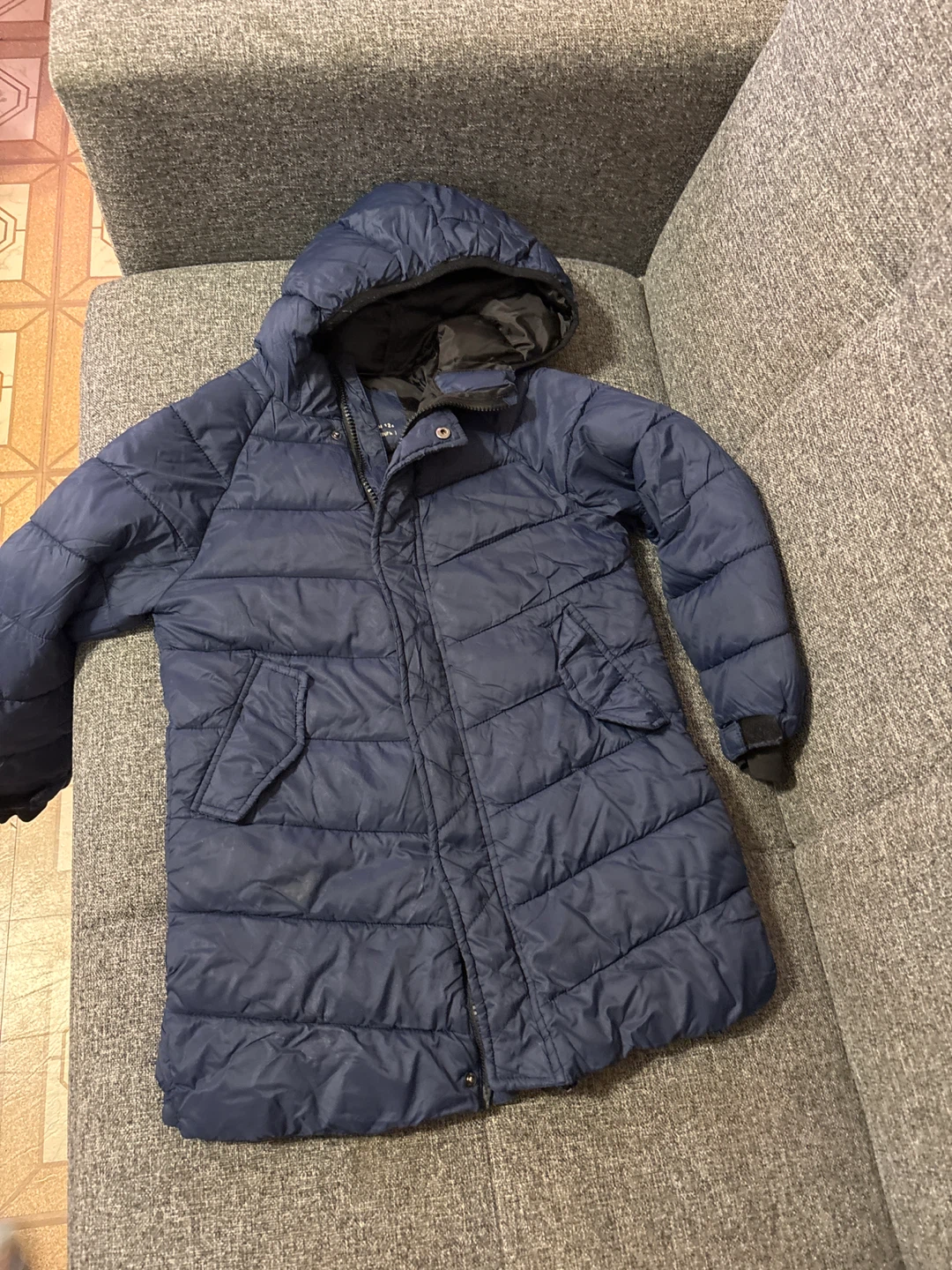 Old Navy Charcoal Gray Wool Blend Peplum Coat - Large